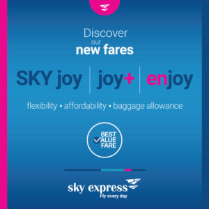 Read more about the article Η SKY express αλλάζει τα δεδομένα ξανά! Διάλεξε εσύ ναύλο, υπηρεσίες και ανέσεις και ταξίδεψε όπως σου αξίζει.